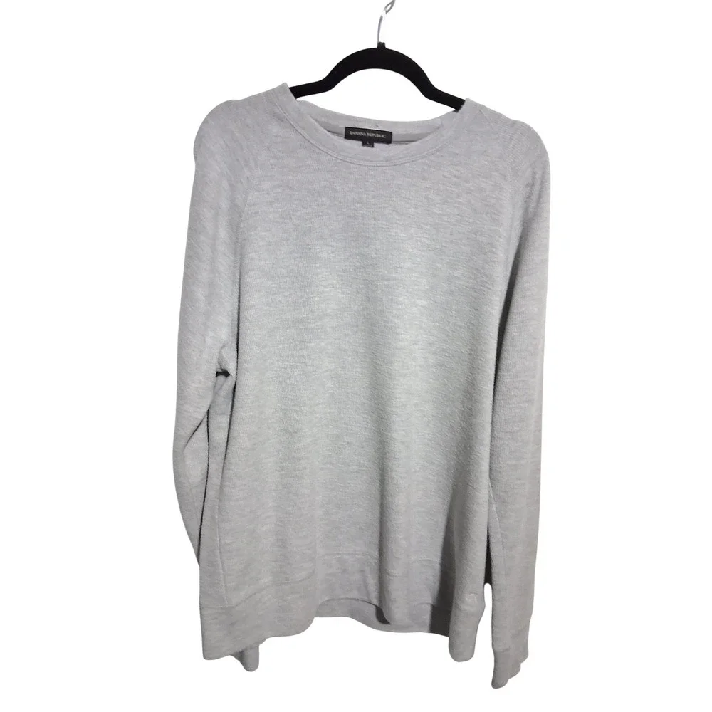 Banana Republic Waffle Knit Mens size Large Long Sleeve Grunge Preppy Casual Tee